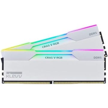 KLEVV CRAS V RGB 64GB (2x 32GB) DDR5 6400MHz C32 Desktop Memory - White