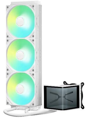 TRYX PANORAMA SE ARGB L-Shaped AMOLED 360mm Liquid CPU Cooler - White