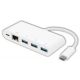 8Ware USB Type-C to 3 port 3.0 Type-A and Gigabit Ethernet with Type-C Charging Port - Up to 60W